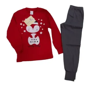 Πιτζάμα unisex SANTA PENGUIN βαμβακερή με μανσέτες κάτω στο παντελόνι #69172