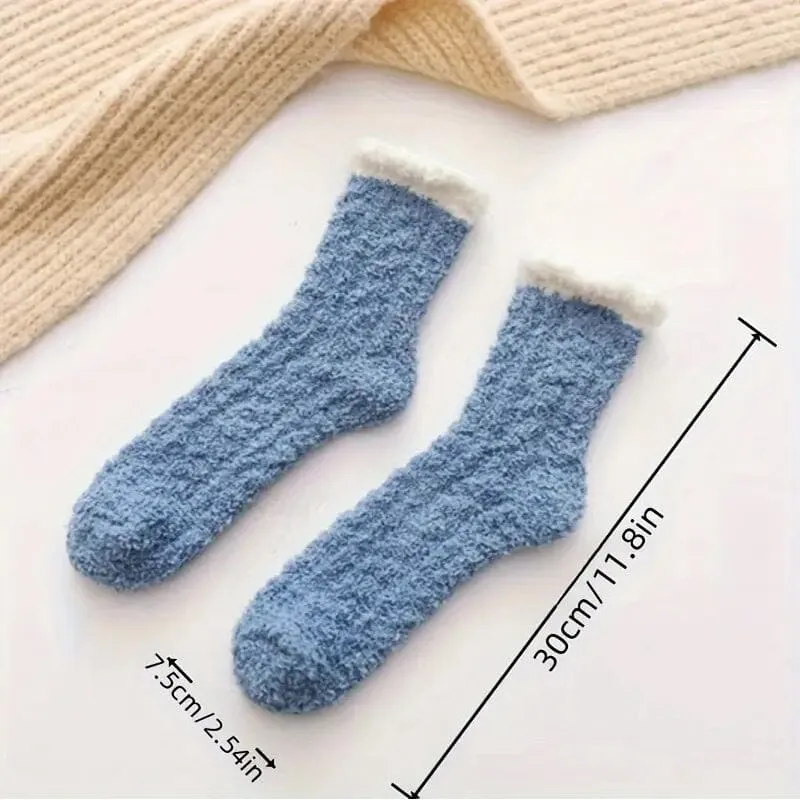 10-Pairs: Coral Fleece Crew Socks