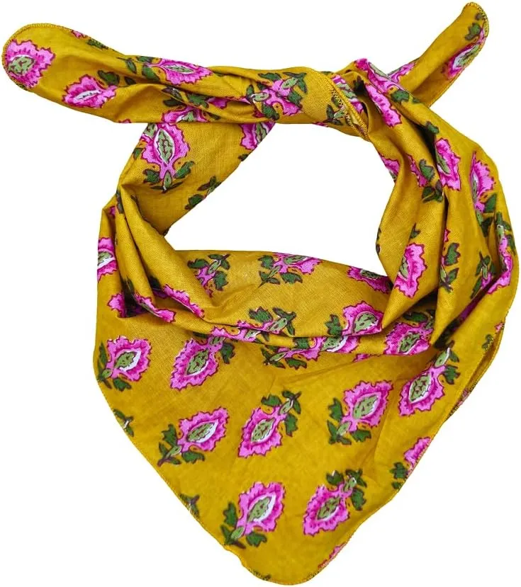 100% Cotton Bandana Bohemian Style Cotton Neck Scarf Boho Soft Cotton Bandana Neckerchief Square Scarf Handkerchief