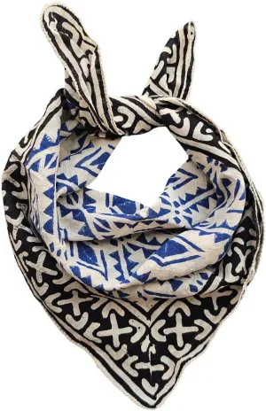 100% Cotton Bandanas In Blue And Black Bohemian Style Cotton Neck Scarf Boho Soft Cotton Neck Scarf Boho Soft Cotton Bandana