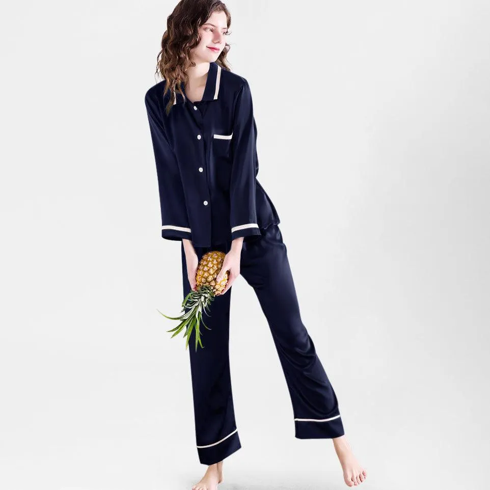 100% Mulberry Silk Pajamas Luxury  Long  Silk Pajama Set for Women