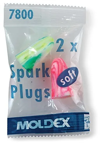 100 pairs of Spark Plugs Soft (7800) earplugs by Moldex with SNR 35 dB, hygienically and conveniently packed 100 Pair (Pack of 1)
