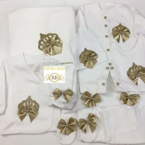 10pcs Princess Crown Set - White/Gold