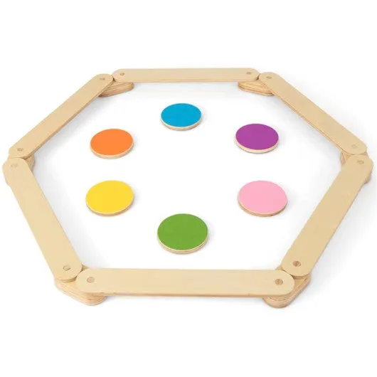 12-Piece Kids Wooden Balance Beam With Colorful Steeping Stones