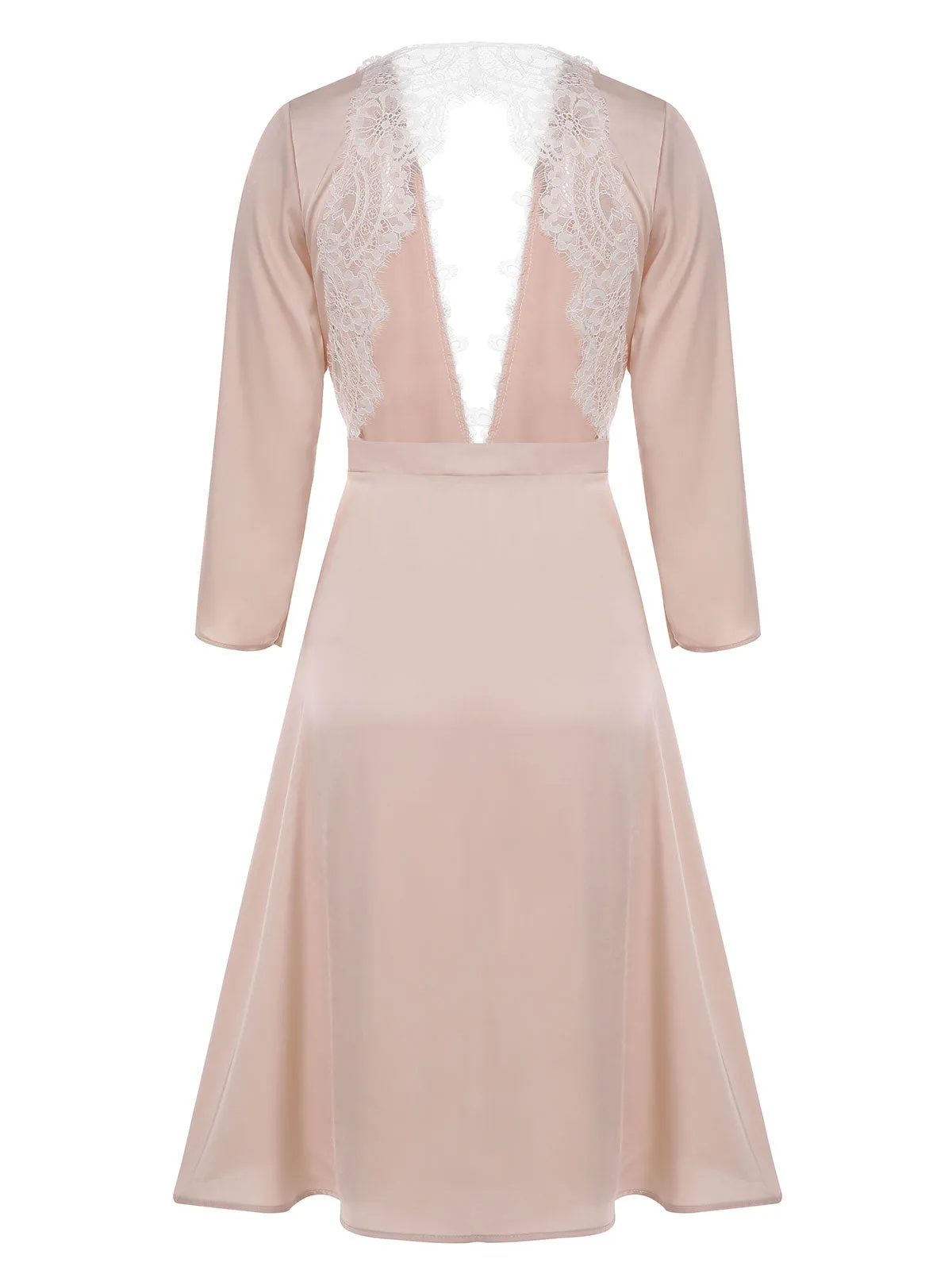 1950s Long Ice Silk Backless Nightgown