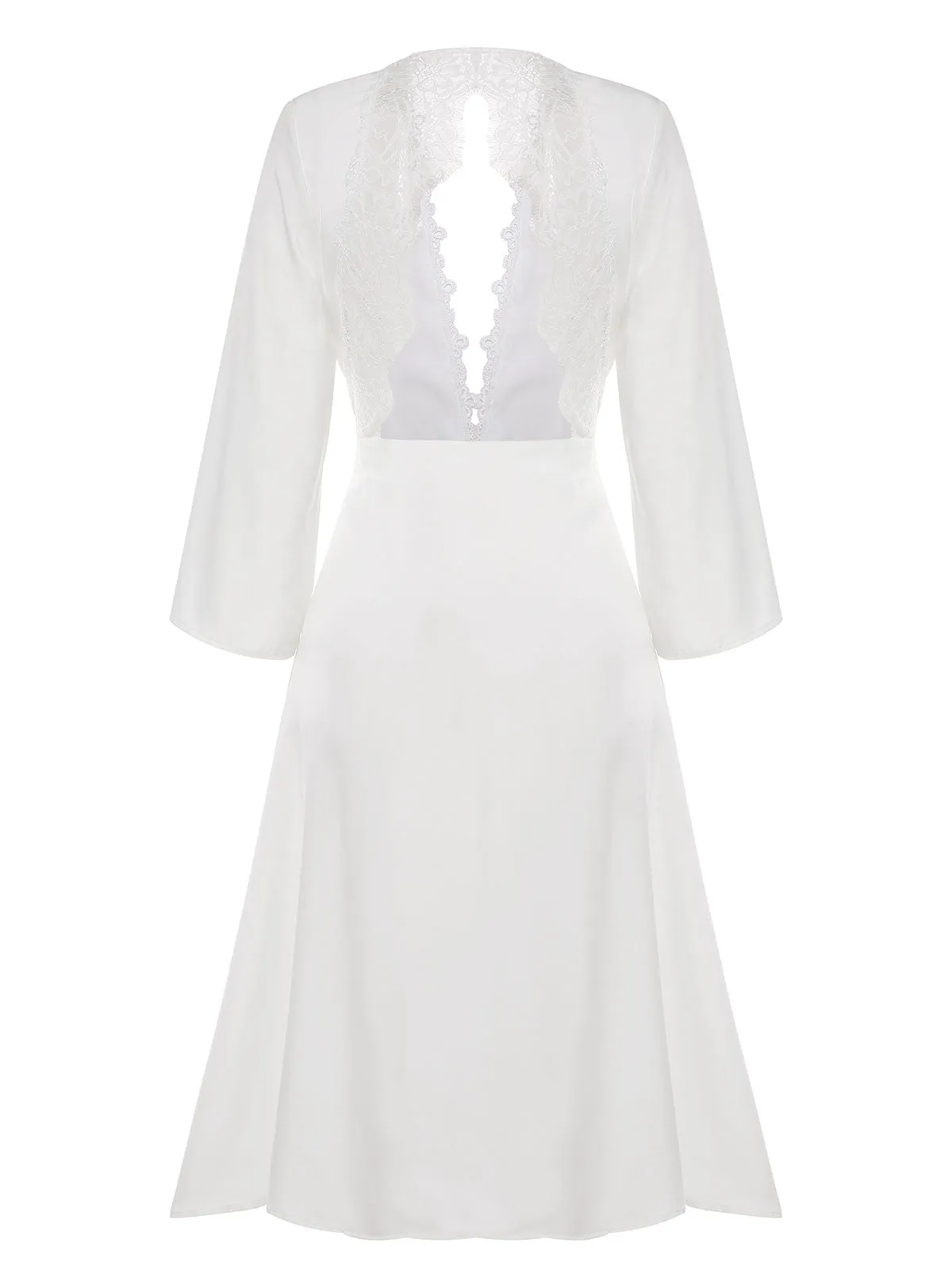 1950s Long Ice Silk Backless Nightgown
