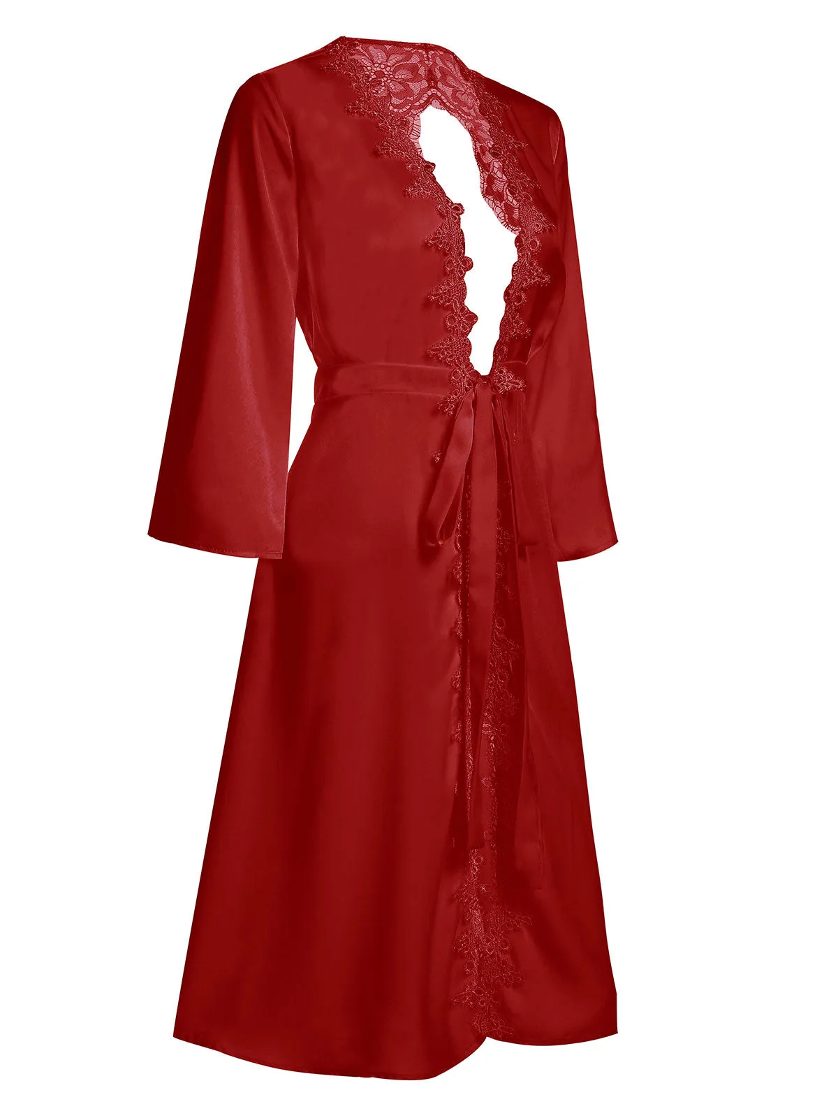 1950s Long Ice Silk Backless Nightgown