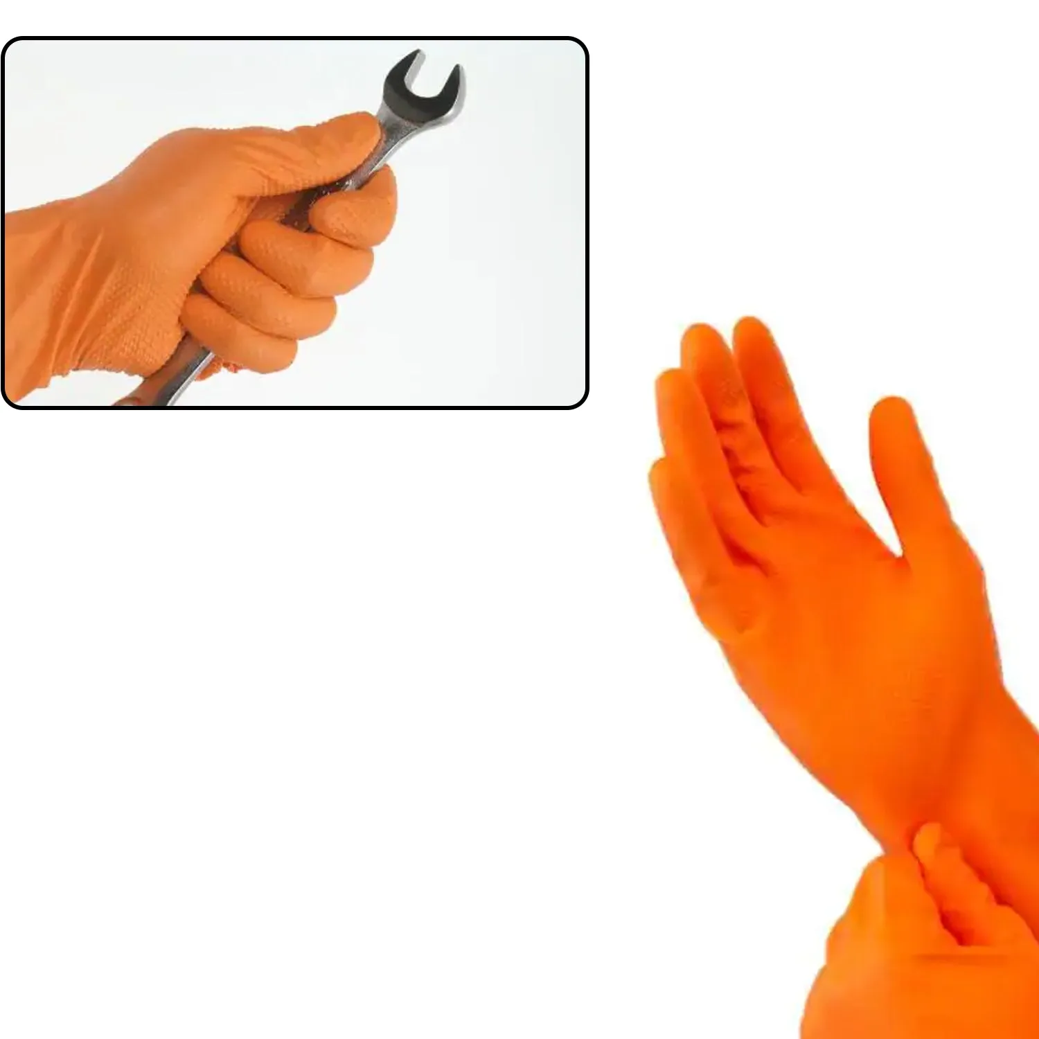 2 Pairs Large Orange Gloves, Washing, Gardening, Cleaning