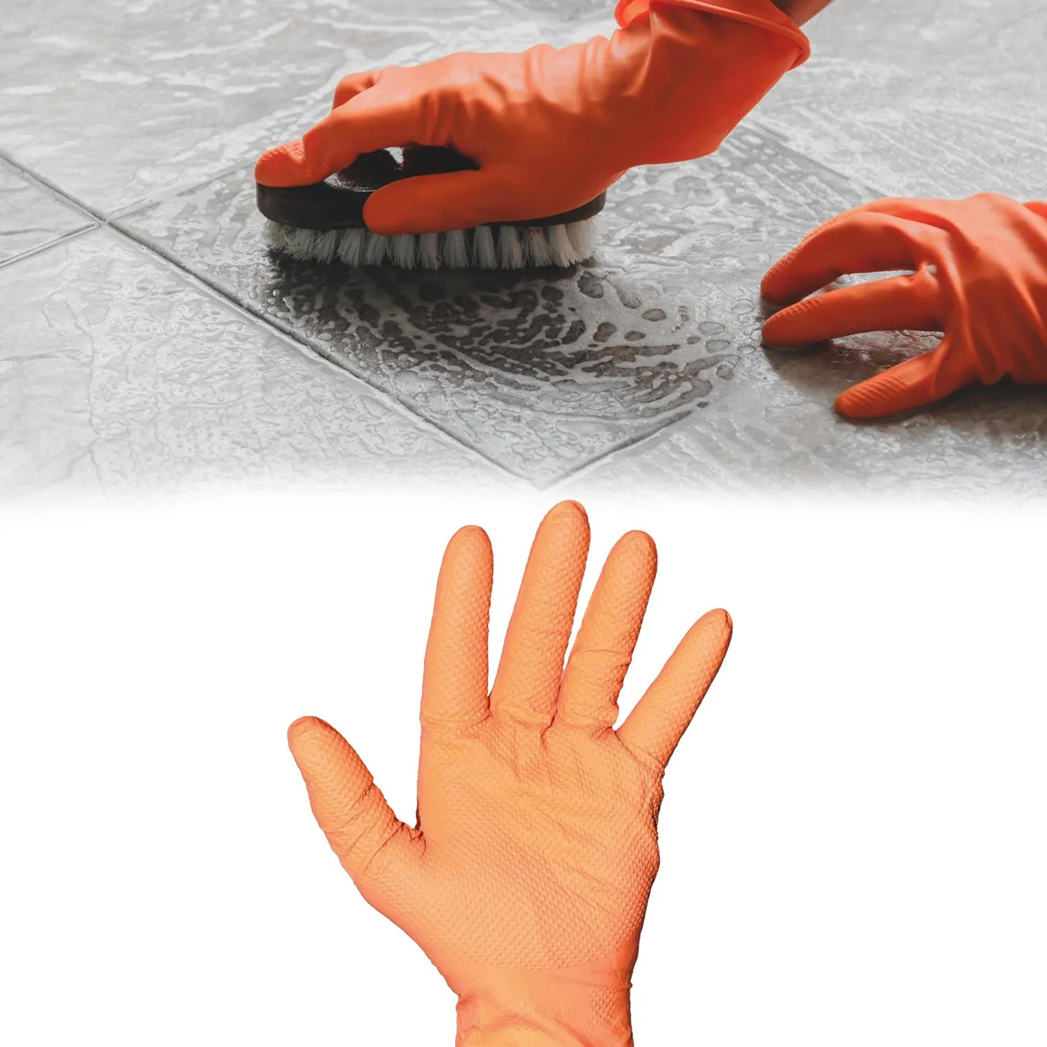 2 Pairs Large Orange Gloves, Washing, Gardening, Cleaning