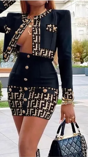2 Pc set Jacket and skirt