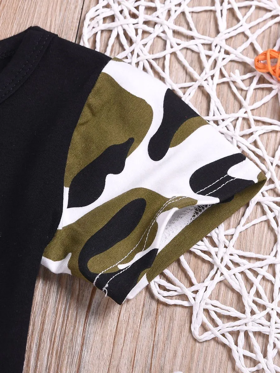 2-Piece Clothing Outfits The Chosen One Short-sleeved T-shirt Camouflage Trousers Baby Boys