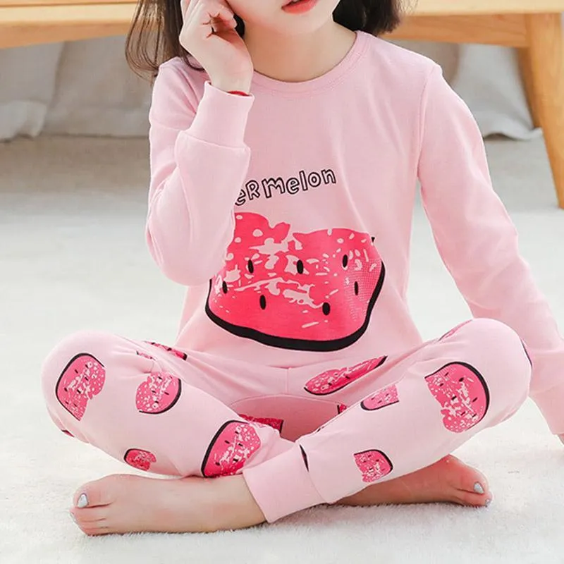 2-piece Fruit Pattern Pajamas Sets for Girl