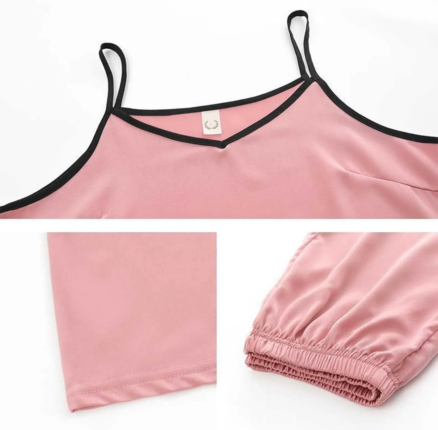 2 Piece Summer Casual Loungewear Pajama Set for Women, Lightweight Sleeveless Loose Camisole Lingerie and Shorts Pjs