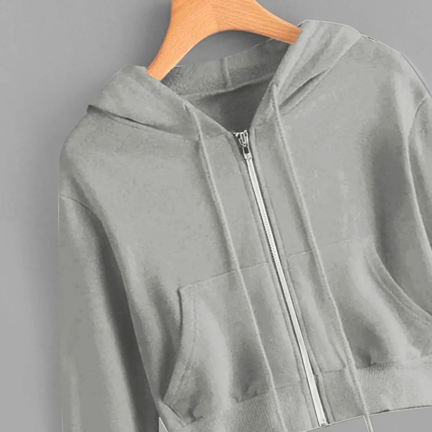2025 Womens Cropped Zip Up Hoodie Long Sleeve Workout Hooded Sweatshirt Casual Drawstring Jackets Trendy Spring Coat