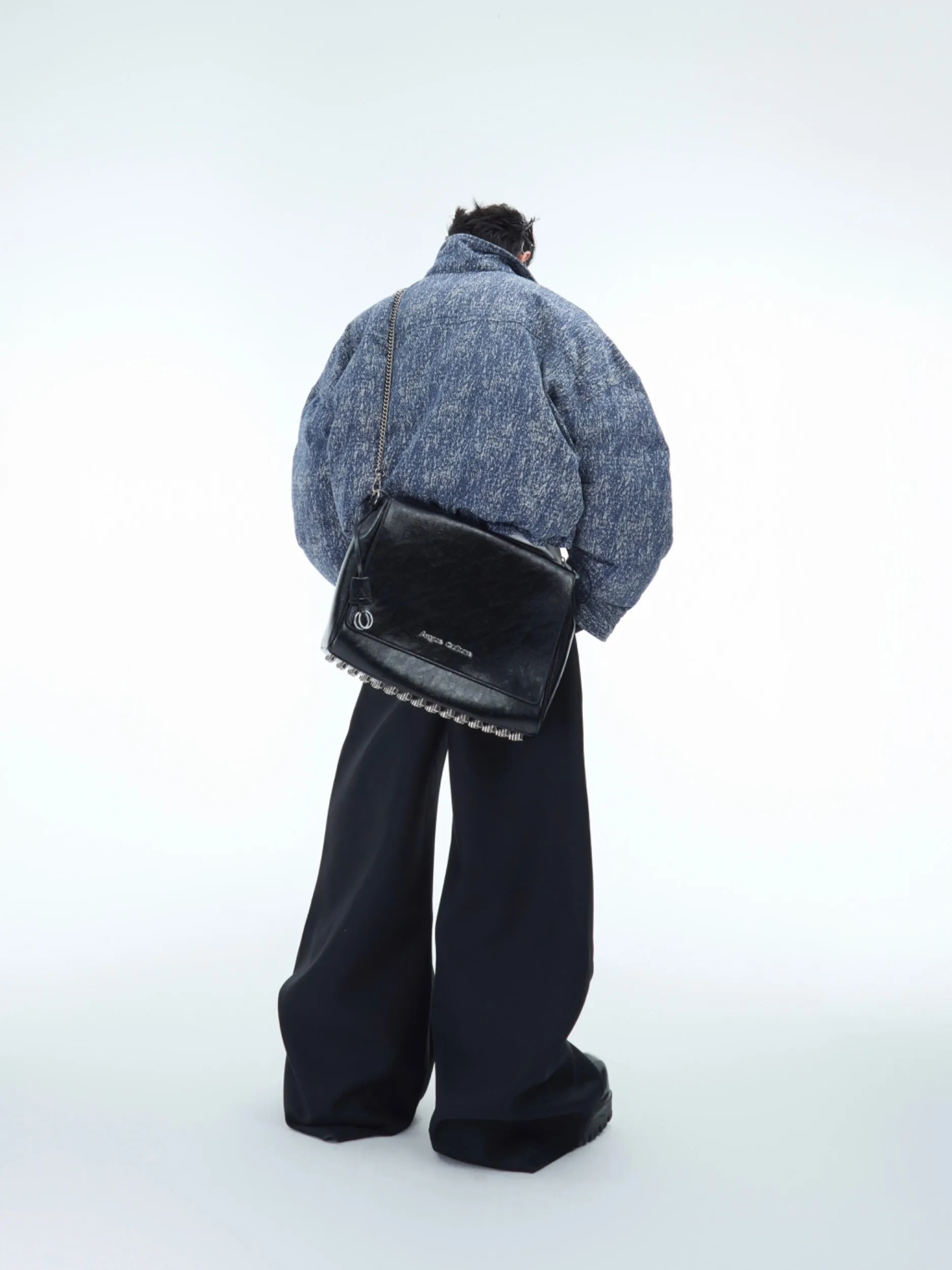 【24s Dec.】Heavyweight Niche Short Scimitar Sleeves Washed Denim Cotton Jacket