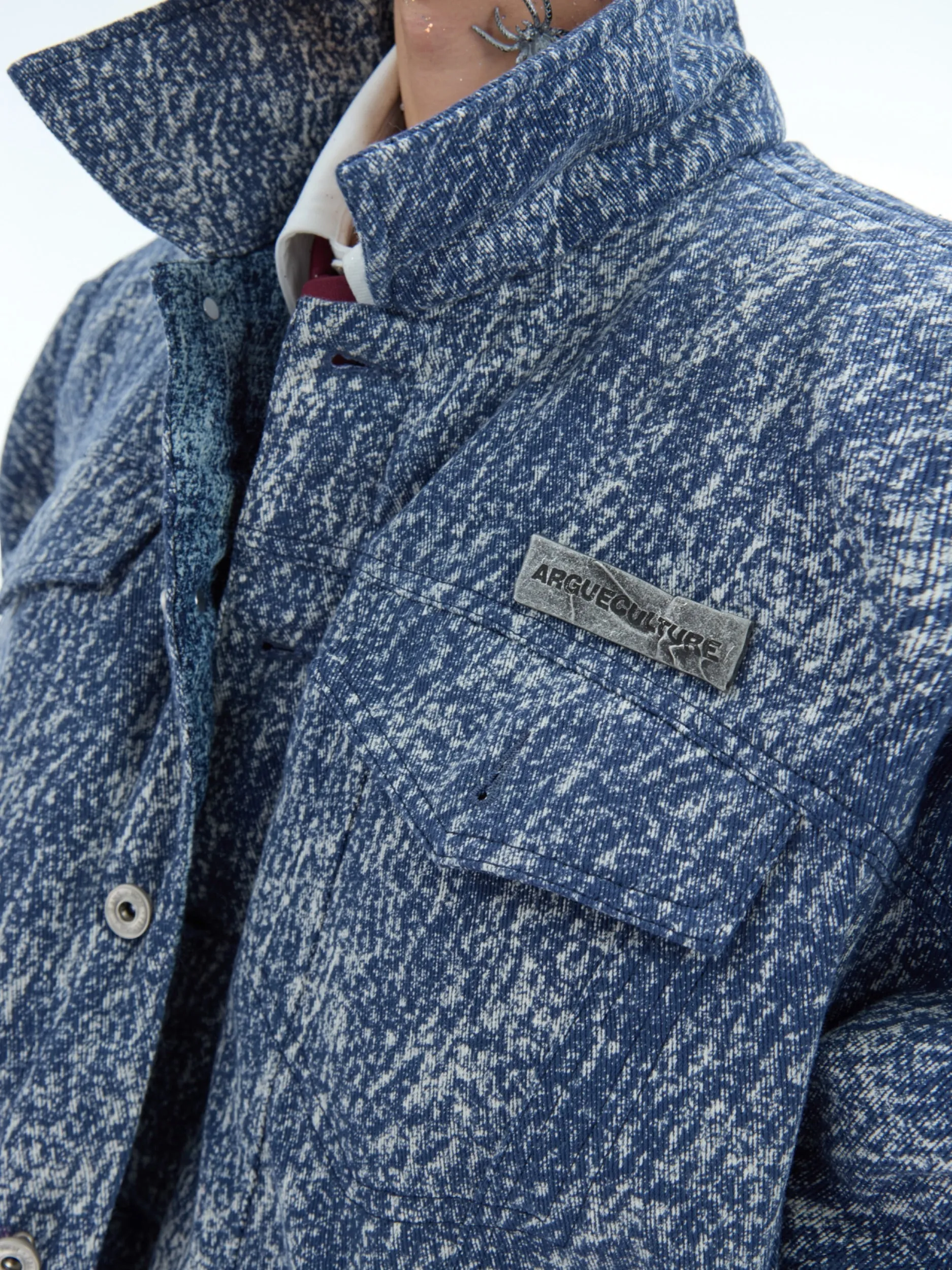 【24s Dec.】Heavyweight Niche Short Scimitar Sleeves Washed Denim Cotton Jacket