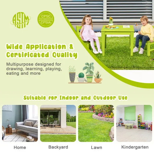 25.5 Inch Square Kids Activity Play Table-Green