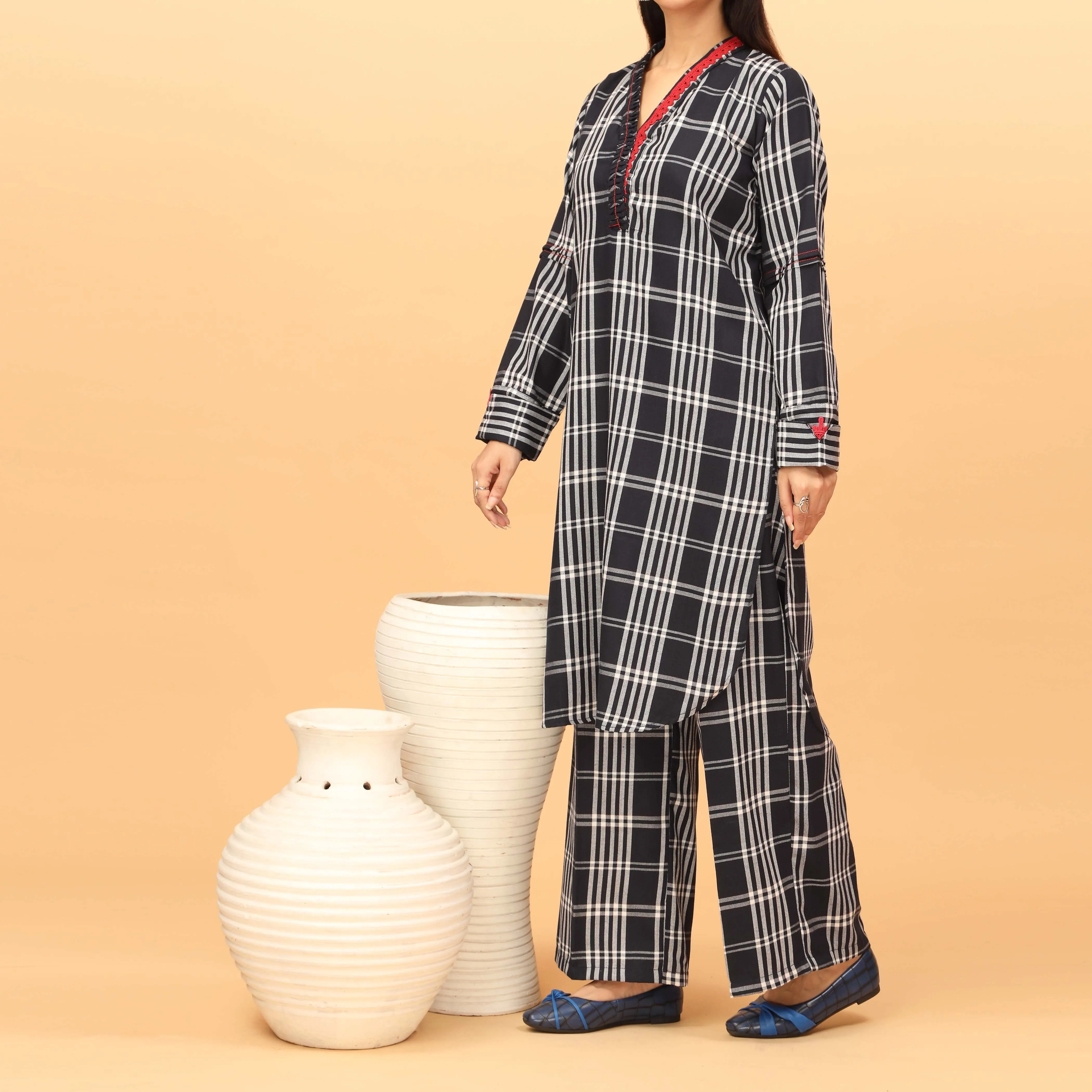 2PC Flannel  Suit PW4120