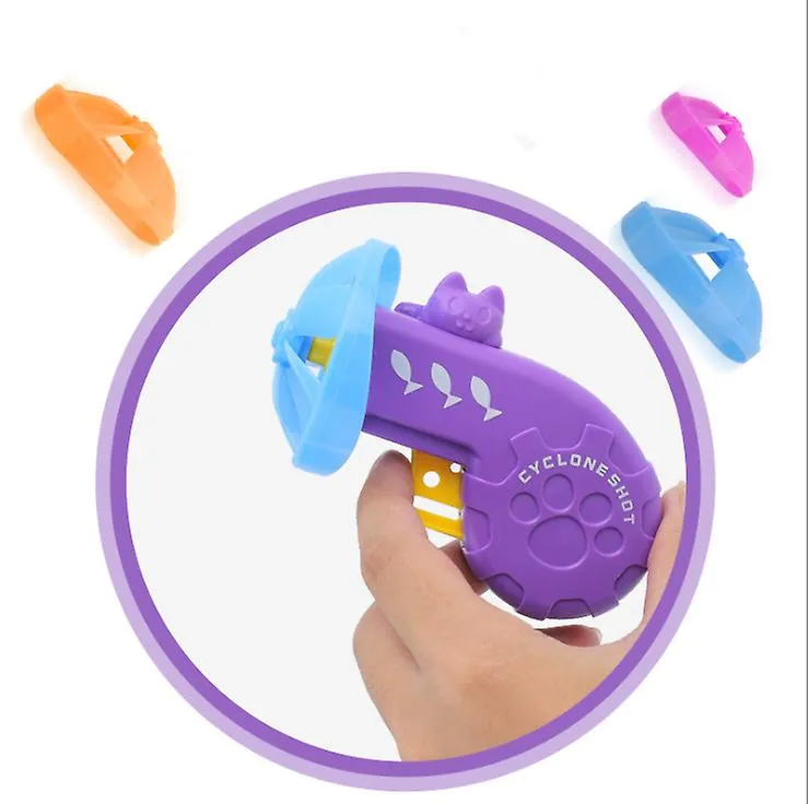 2Pcs blue Colorful UFO Kids toy gun,Children's Nostalgic Toy Colorful Flying Saucer Pet Toy Gun AZ13666