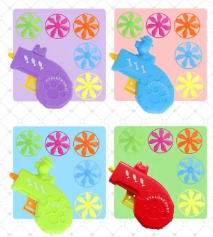 2Pcs blue Colorful UFO Kids toy gun,Children's Nostalgic Toy Colorful Flying Saucer Pet Toy Gun AZ13666