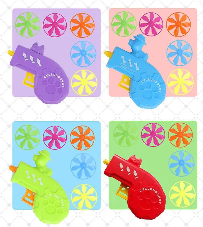 2Pcs blue Colorful UFO Kids toy gun,Children's Nostalgic Toy Colorful Flying Saucer Pet Toy Gun AZ13666
