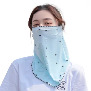 2PCs Ice Silk Ear Hanging Mask Breathable Face Towel Sunscreen Summer for Outdoor Cycling