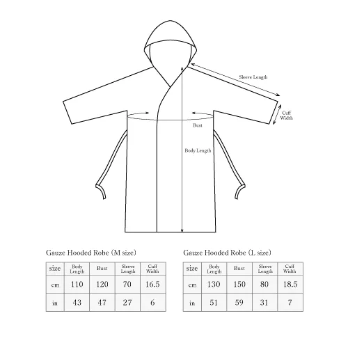 3 Layered Gauze Hooded Robe [Chambre de D KYOTO]