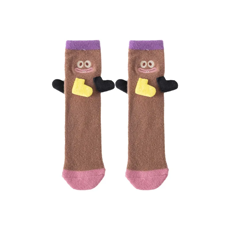 3-Pack Sweetnana Cozy Crew Socks - Funny Big Ears Series Cute Tube Socks for Women & Kids - Fun Fuzzy Lounge Wear Winter Stockings