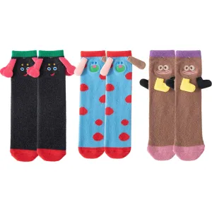 3-Pack Sweetnana Cozy Crew Socks - Funny Big Ears Series Cute Tube Socks for Women & Kids - Fun Fuzzy Lounge Wear Winter Stockings