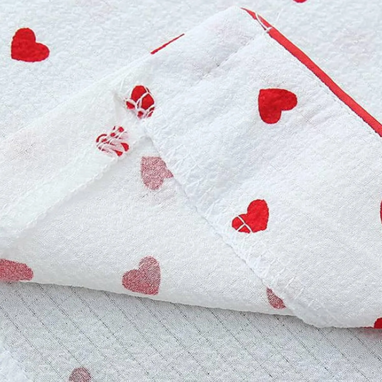 3 PCs Women's Heart Print Pajama Sets Long Sleeve Button Down Sleepwear Loose Pjs Bottom Long Pants Lounge Set with Eye Mask