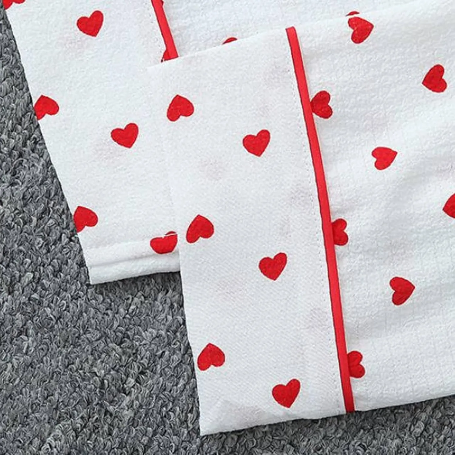 3 PCs Women's Heart Print Pajama Sets Long Sleeve Button Down Sleepwear Loose Pjs Bottom Long Pants Lounge Set with Eye Mask