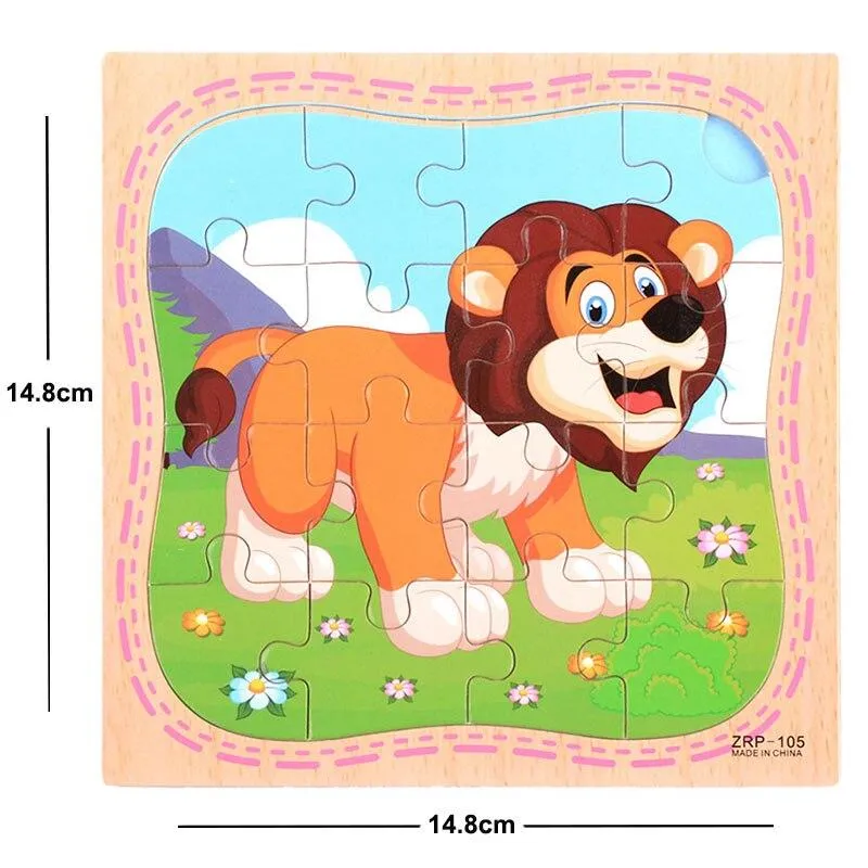 38 Style Cartoon Wooden Puzzle Children Animal/ Vehicle Jigsaw Toy 3-6 Year Baby Early Educational Toys for Kids Game
