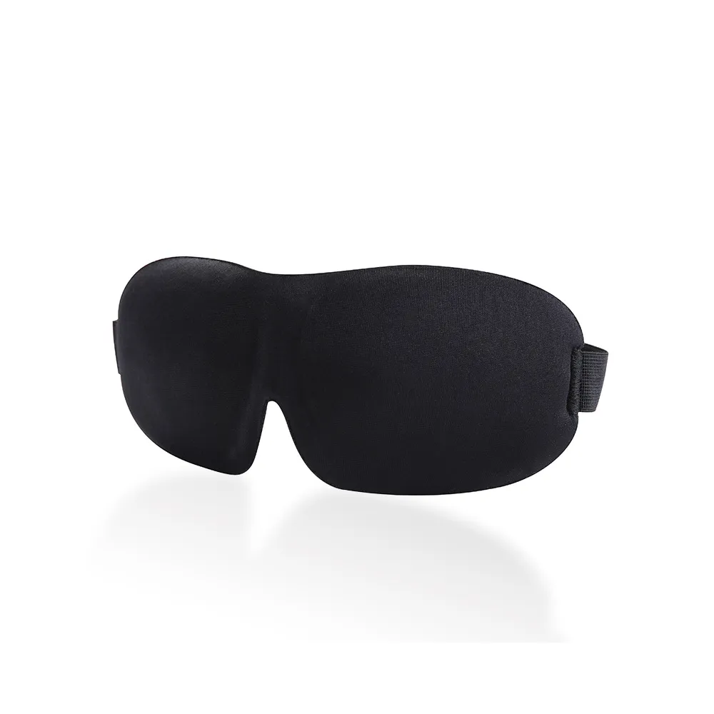 3D Contoured Sleep Mask | Black Eye Mask with Silk Travel Bag & Ear Plug Case | Ideal for Airplane Travel
