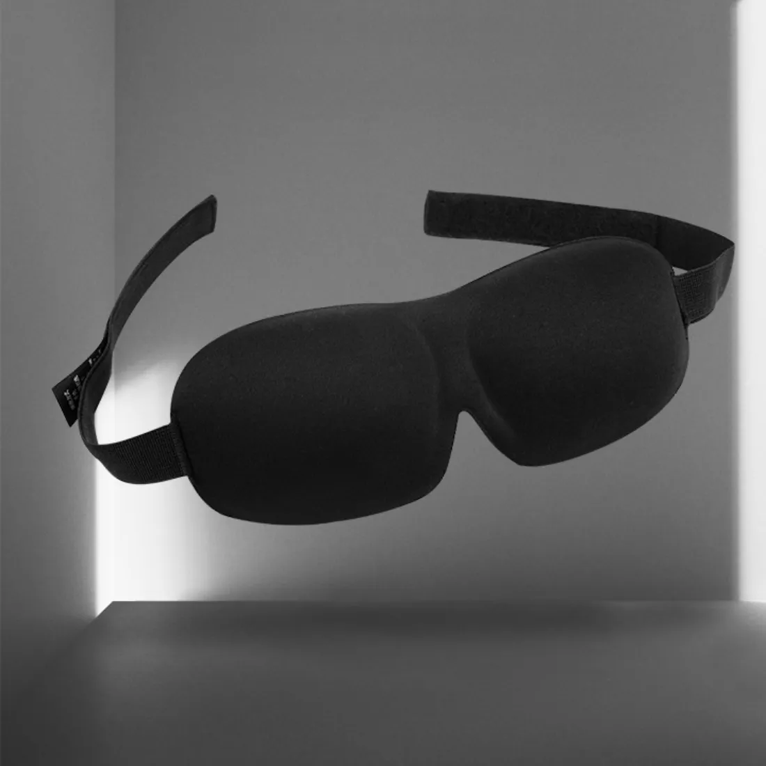 3D Contoured Sleep Mask | Black Eye Mask with Silk Travel Bag & Ear Plug Case | Ideal for Airplane Travel