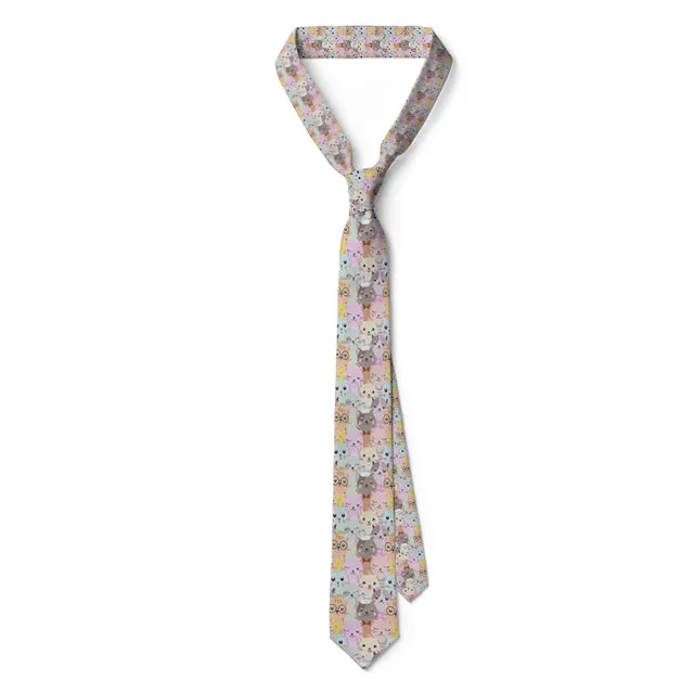 3D Printed Neck Tie Cartoon Cute Mini Dog Party Shirt