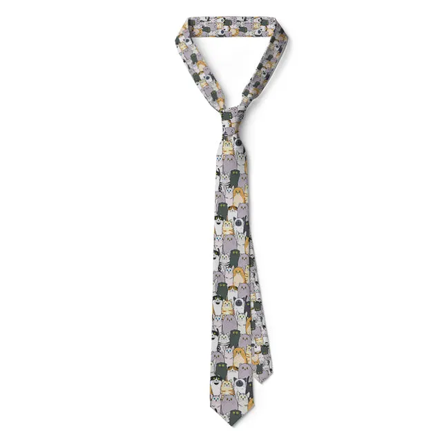 3D Printed Neck Tie Cartoon Cute Mini Dog Party Shirt