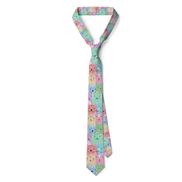 3D Printed Neck Tie Cartoon Cute Mini Dog Party Shirt
