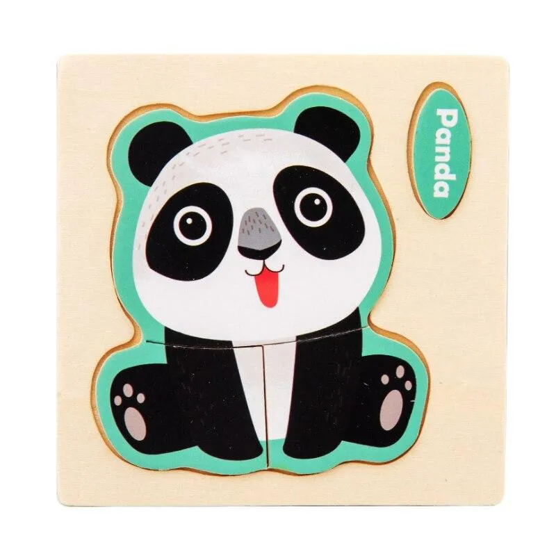 3D Puzzle Wooden Toys For Children Cartoon Animal Vehicle Wood Creative Jigsaw Kids Baby Early Educational Learning Toy