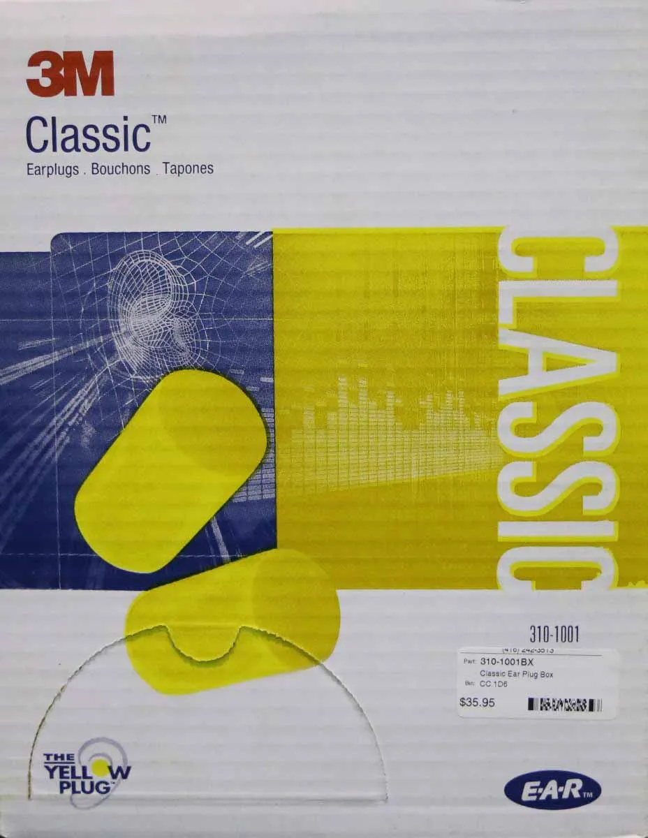 3M Classic Single-Use Earplugs Box