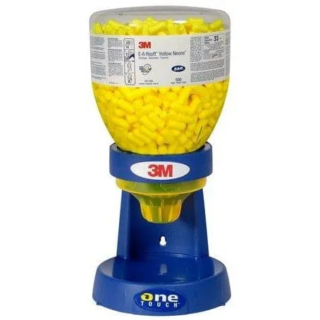 3M™ E-A-Rsoft™ Yellow Neons™ Large Uncorded Earplugs One Touch™ Dispenser Refill Bottle (400 Pairs | SLC80 23dB, Class 4)