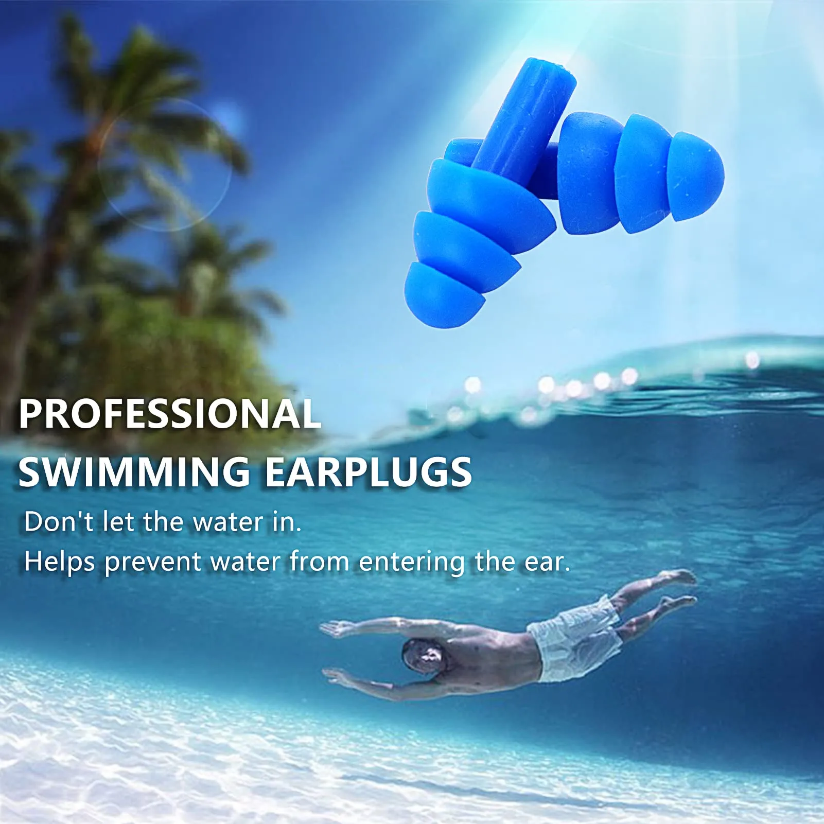 4 Pairs Earplugs for Sleep, Soft Silicone Ear Plugs for Sleeping Ear Plugs for Sleeping Noise Cancelling Reusable Swimming,Hearing Protection