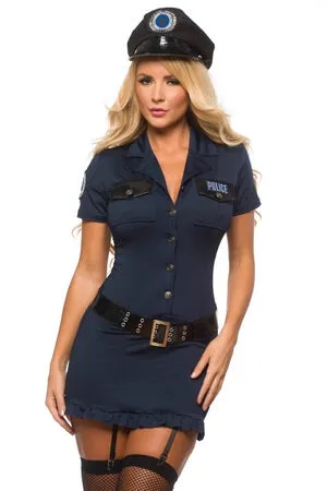 4 Pc Sexy Police Officer Costume