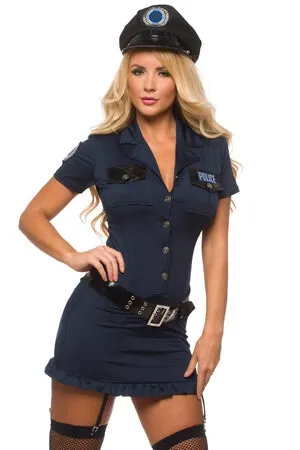 4 Pc Sexy Police Officer Costume