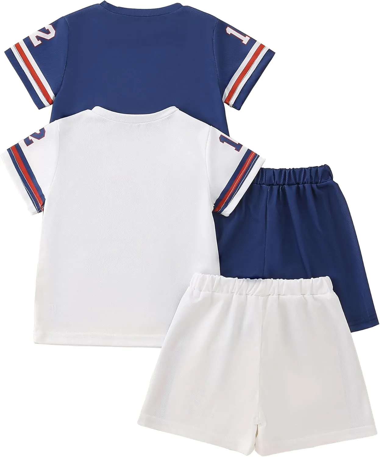 4 Pcs Boys Clothes Athletic Outfits Set Shorts and Performance T-Shirt Crew Neck Summer Kids Outfit Size 4-12Y