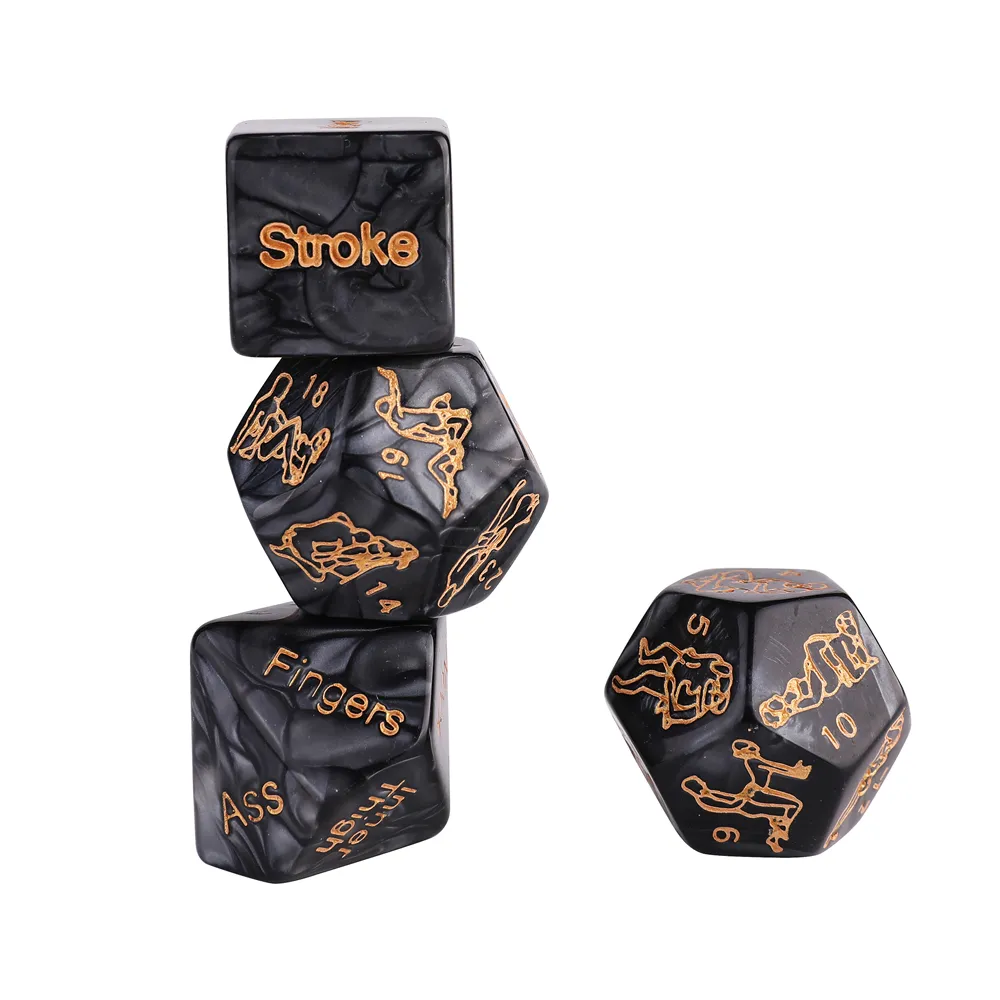 4-Set Sexual Position Dice- Black and Gold Edition
