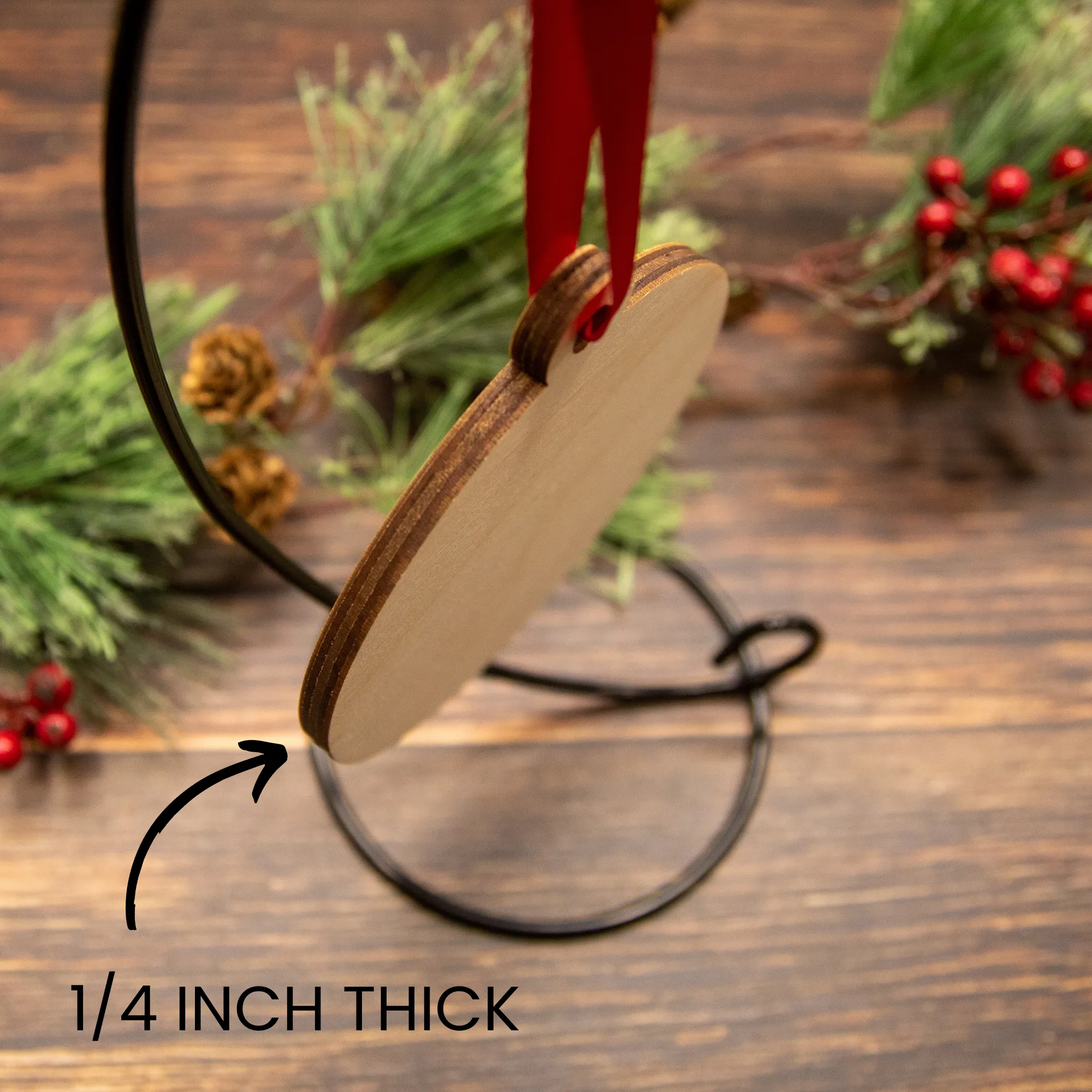 45th Wedding Anniversary Wood Christmas Ornament