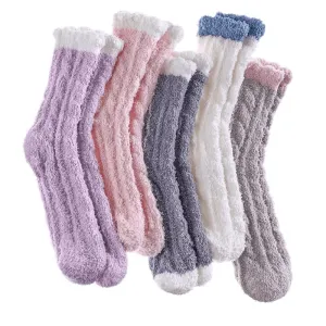 5 Pack Warm Plush Slipper Socks – Cozy Comfort for Cold Days