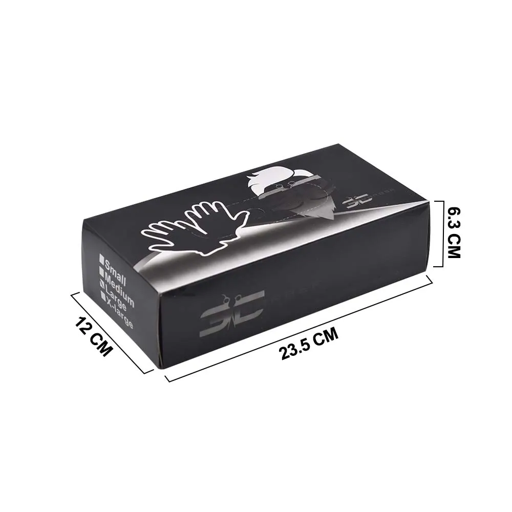 50PAIRS NITRILE BLACK LARGE SALON GLOVES