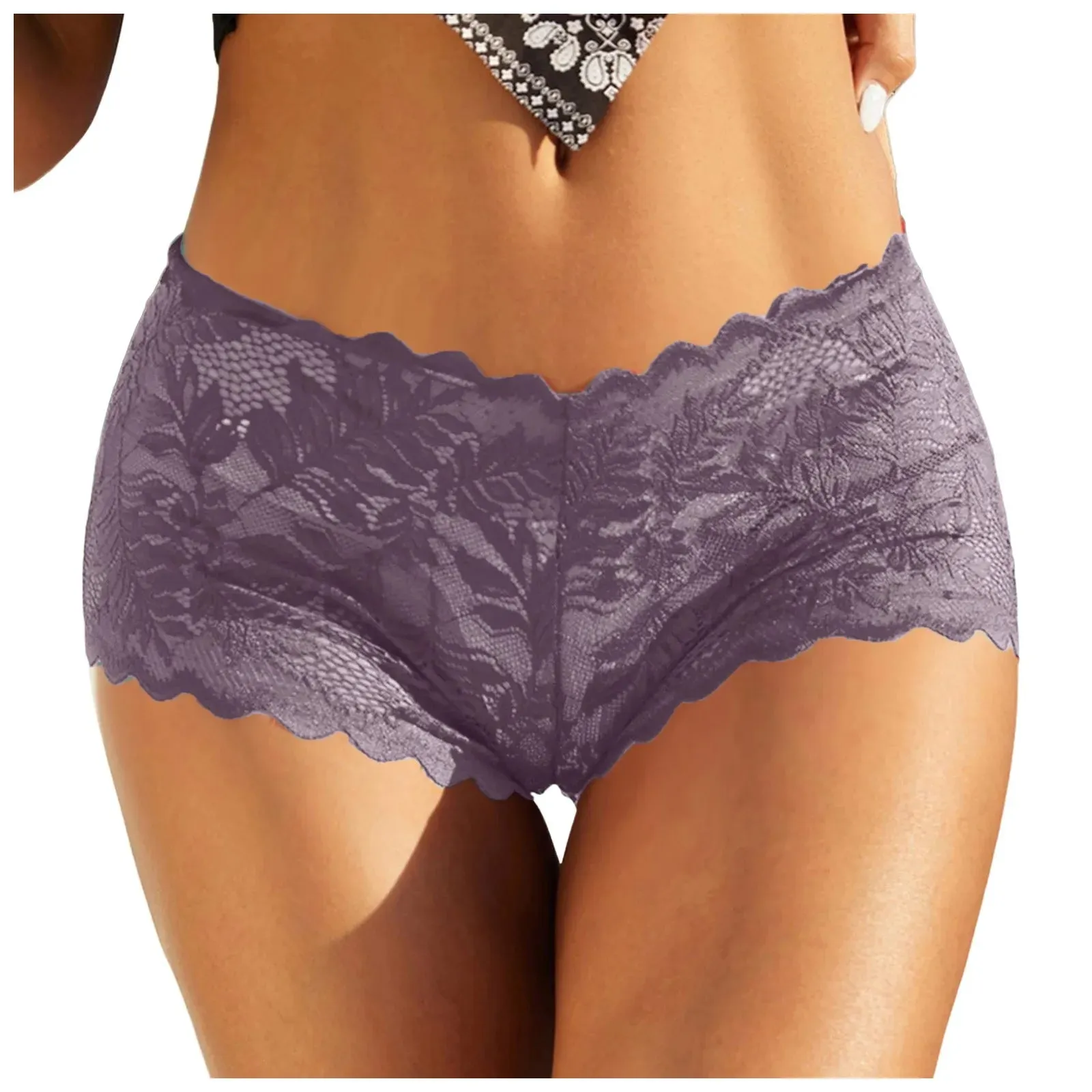 5XL Sexy Floral Lace Plus Size Panties for Women – Comfortable Low-Rise Lingerie