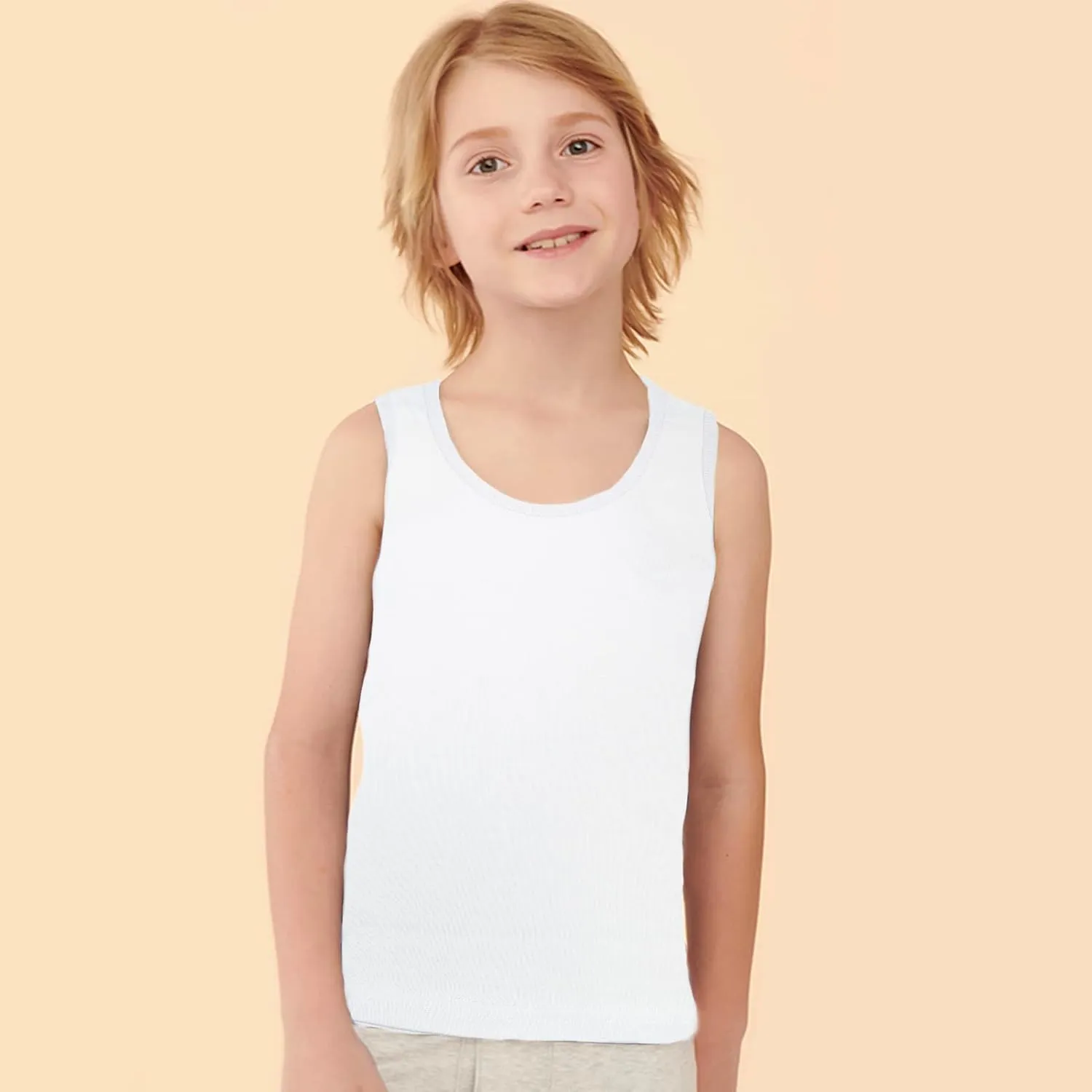6-Pack Cotton Undershirt Tank Top 100% Cotton Soft Undershirt for Boys and Girls